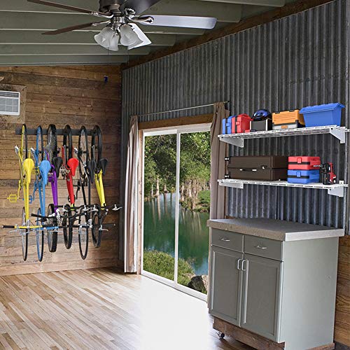 Wallmaster 2-Pack 15x45 Heavy Duty Garage Wall Shelving 45-inch-by-15-inch Wall Mount Garage Storage Rack Floating Shelves Max Load 400lb White - color: White