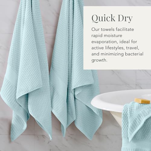 NY Loft 100% Cotton 2-Pack Oversized Bath Towel Set | Seafoam | Quick-Dry | Two Oversized 35" x 70" Bath Towels / Bath Sheets | Super Absorbent | Designer-Styled Texture - color: Seafoam, size: Bath Sheets (2 Pack)