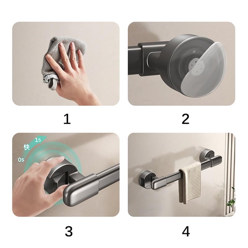 Removable Suction Cup Grab Bar for Shower - Strong Hold Bathroom Grab Bar - for Showers, Windows, Cabinets & Wardrobes - Multifunctional Towel Bar(1ft) - size: 1ft