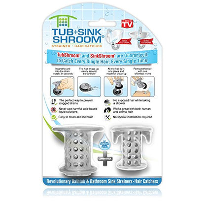 TubShroom and SinkShroom Drain Protectors Hair Catchers for Bathtubs and Sinks, Gray - color: Gray