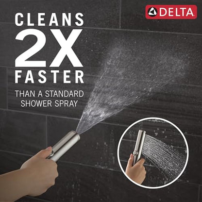 Delta 2-Setting Brushed Nickel Wall Mount Handheld Shower Head with ProClean Spray, Hand Held Shower Head and Hose with High Pressure Spray, Venetian Bronze 51537-SS-PR - color: Lumicoat Stainless