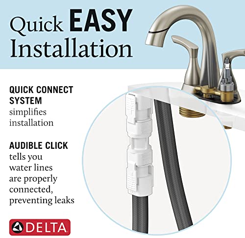 Delta Broadmoor Centerset Matte Black Bathroom Faucet with Sprayer, 4 Inch 3 Hole Bathroom Sink Faucet with Pull Out Sprayer, Push-Pop Drain, Matte Black 25765LF-BLPD - color: Matte Black