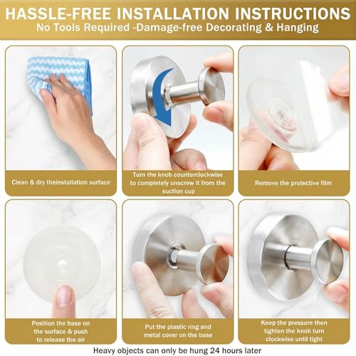 Suction Cup Wreath Hangers for Front Door Glass, Heavy Duty Vacuum Holder with Extended Hook, Washable Reusable Towel Hooks for Bathroom Shower, Silver 2 Pack Stainless Steel - color: Silver