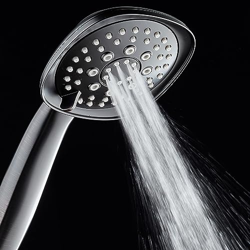 AquaDance, Oil-Rubbed Bronze Luxury Square 6-setting High-Pressure Hand Extra-Long 72" Stainless Steel Hose, Bracket, Solid Brass Fittings, Finish. Premium Handheld Shower Head from Top American - color: Oil Rubbed Bronze