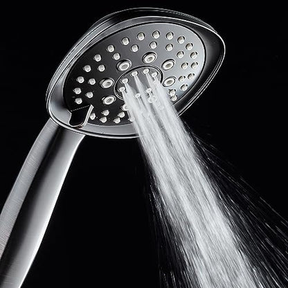 AquaDance, Oil-Rubbed Bronze Luxury Square 6-setting High-Pressure Hand Extra-Long 72" Stainless Steel Hose, Bracket, Solid Brass Fittings, Finish. Premium Handheld Shower Head from Top American - color: Oil Rubbed Bronze