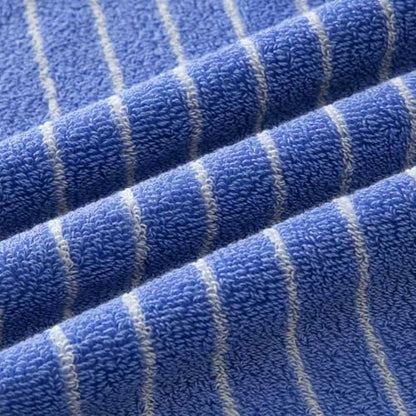 Blue Striped Hand Towels, Bathroom Hand Towel Set of 6, 13" By 29" - 100% Cotton | Quick Dry | Absorbent | Light Weight, Soft Face Towel for Showering & Guest, Luxury Towel Gift - color: Blue