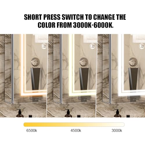 High-End Led Medicine Cabinet,Lighted Medicine Cabinet,3 Colors&Dimmable,Demister,Lighted Glass Shelf,USB Shaver Socket.Surface Mount or Recess Mount,24×30inch - size: 24×30inch