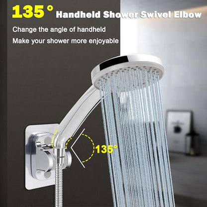 NearMoon Shower Elbow Adapter for Shower Head, Solid Brass 45°G1/2 Male to Female Shower Arm Extension Connector, Polish Chrome (Small) - style: Small