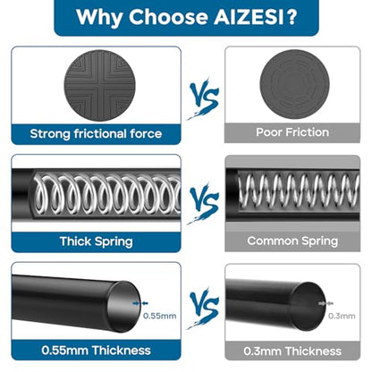 AIZESI Black Adjustable Tension Shower Curtain Rod, 31-77 Inch Spring No Drill Stainless Steel Shower Rods for Bathroom，Closet ，Window–Rust Resistant，Non-Slip - color: Black, size: 31“-77“-1P