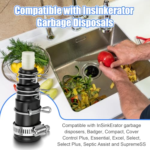 Dishwasher Drain Hose Adapter Compatible with Insinkerator Disposals,1 Set | Universal Tapered Design, Fits Multiple Hose Sizes, Durable Rubber Connector, Includes Clamps, Disposal Ready