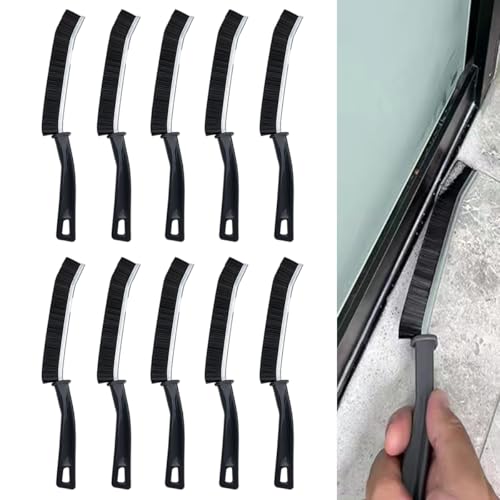 10PCS Crevice Cleaning Brush,Dead Corner Groove Tiles Gap Brush, Black | Hard Bristle Thin Gap Brush Multifunctional Corners Cleaning Tool for Bathroom, Kitchen, Tile, Shower, Window, Sink, Toilet - color: 10 Black