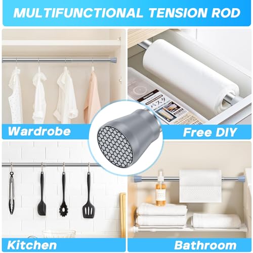 Tension Rod 16 to 26 Inch Sliver Tension Curtain Rod No Drill Spring Tension Rod 2pack Small Tension Rod for Cupboard Closet Bookshelf Diy Projects Wardrobe Spring Loaded Curtain Rods - color: Silver, size: 16-26 inch 2pcs