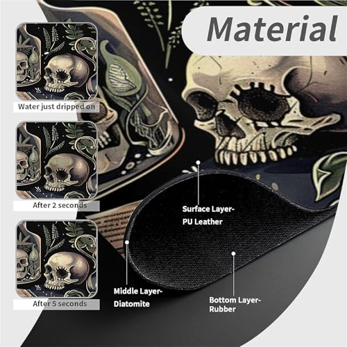 Kitchen Sink Splash Guard，Books and skulls Faucet Mat Sink Gadgets-Super Absorbent Fast Drying Mat Drip Catcher for Kitchen, Bathroom,Sink Mat, Dish Drying Mat, Bathroom(15" X 5.5" ) - color: Books and skulls