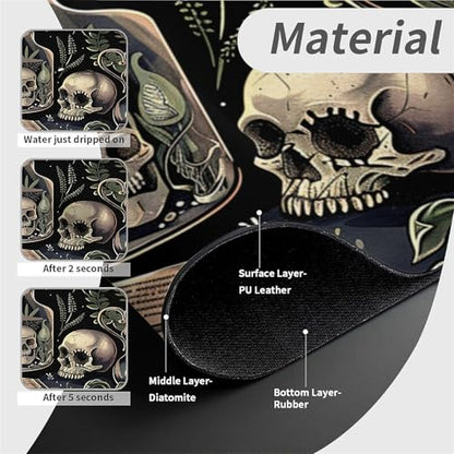 Kitchen Sink Splash Guard，Books and skulls Faucet Mat Sink Gadgets-Super Absorbent Fast Drying Mat Drip Catcher for Kitchen, Bathroom,Sink Mat, Dish Drying Mat, Bathroom(15" X 5.5" ) - color: Books and skulls
