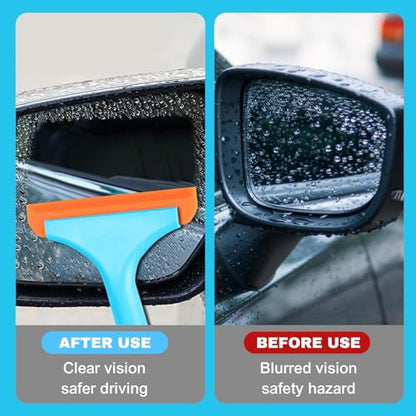 Small Silicone Window Squeegee, Auto Windshield Water Blade Scraper, Multifunctional Auto Squeegee with 5.9 Inch Blade and Non-Slip Handle for Car Window, Home Cleaning (Blue, 1PCS) - color: Blue