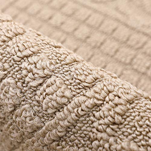 COSYHOMER 32x20 Half Round Kitchen Rug,Non Slip Washable Mat,Beige 1PC | Polypropylene tufted textile,small half circle rug,kitchen sink mat,Kitchen floor mat - color: Beige, size: 1'8" x 2'8" (Semicircular)