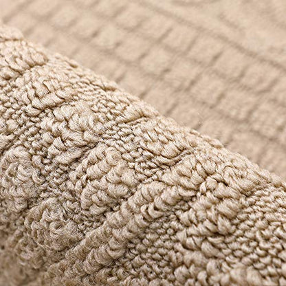 COSYHOMER 32x20 Half Round Kitchen Rug,Non Slip Washable Mat,Beige 1PC | Polypropylene tufted textile,small half circle rug,kitchen sink mat,Kitchen floor mat - color: Beige, size: 1'8" x 2'8" (Semicircular)