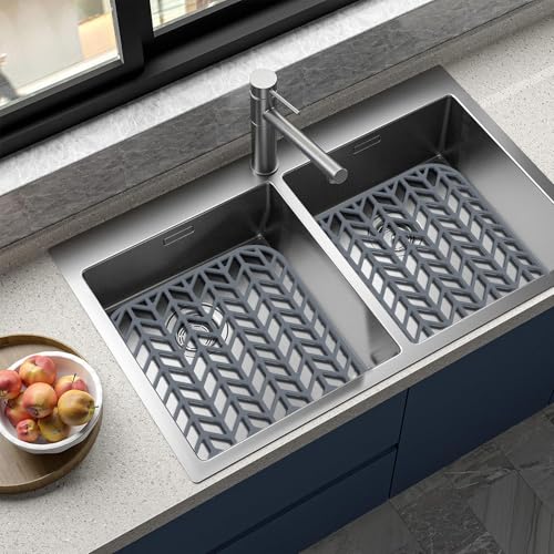Sink Protectors for Kitchen Sink 12.25"X11.5" Silicone Sink Mat | Various sizes and styles,Protector for sinks and dish,Withstand to 500F,Food-grade silicone .Non-slip and raised feet - size: 12.25"x11.5"