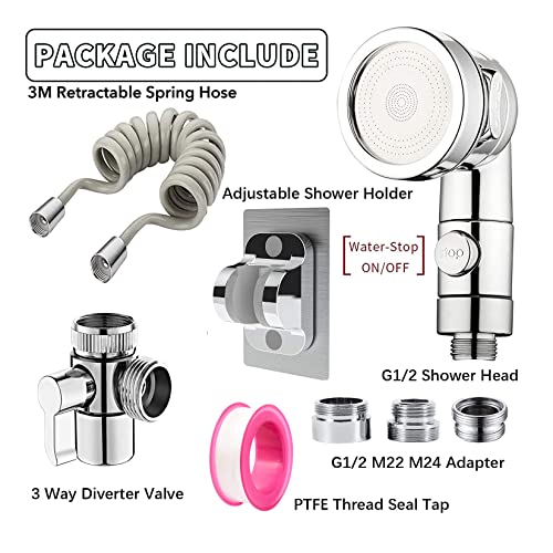 Sink Faucet Sprayer Attachment Set G1/2 Shower Head with 9.8ft Hose - color: Gray