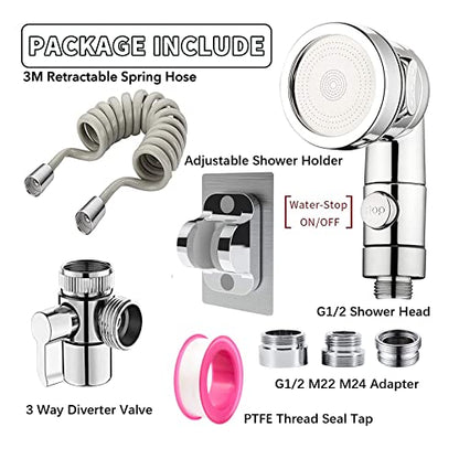 Sink Faucet Sprayer Attachment Set G1/2 Shower Head with 9.8ft Hose - color: Gray
