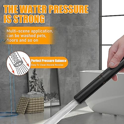 Handheld Shower Head Sprayer Shower Wand Hand Shower Showerhead Bronze | High Pressure Showerhead, Hand Held, Brass Shower Head, Wall Mounted, 60 In Stainless Steel Shower Hose - color: Bronze