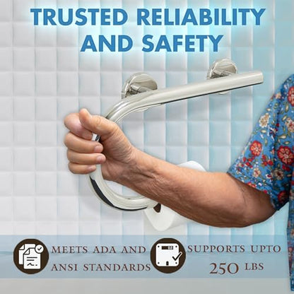 Grab Bar Toilet Paper Holder - Bathroom Safety/304 Stainless Steel/Left/Polished Chrome/ 16.5"x 10" - color: Polished Chrome, Left Hand