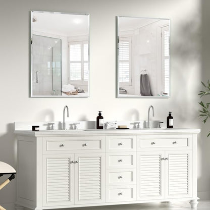 18x24 Frameless Rectangular Bathroom Vanity Mirror | 0.8-Inch Beveled Edge - color: Rectangular, size: 18"L x 24"W