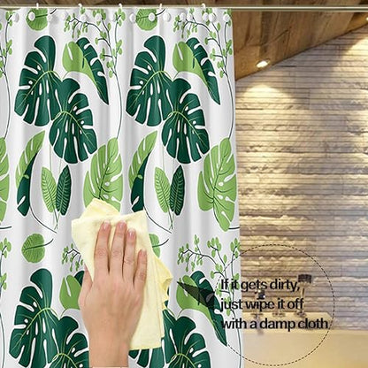 Plastic Shower Liner - Premium PEVA 4G Shower Curtain Liner with Rustproof Grommets and 3 Weighted Magnets, Waterproof Shower Curtains for Bathroom (Turtleback Leaf) - color: Turtleback Leaf, size: 71"W x 71"L (Pack of 1)