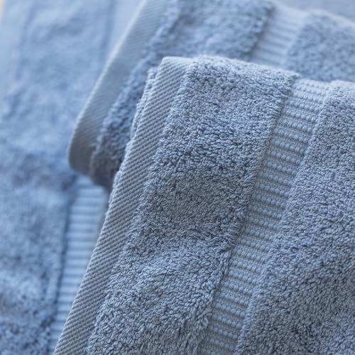 SALBAKOS 6-Piece 100% Turkish Cotton Hand Towels, 16x30 inch, Blue | Large Size Thick Super Soft Highly Absorbent, Versatile Hair Face & Hand Drying Towel, Premium Hotel Quality Made in Turkey - color: Blue, size: 6 Hand Towels