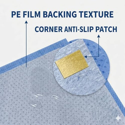 20 Pack Disposable Toilet Mats, Super Absorbent U-Shaped Toilet Floor Protector from Urine, Non-Slip Bathroom Rugs, Waterproof Commode Mats, 22" x 24"