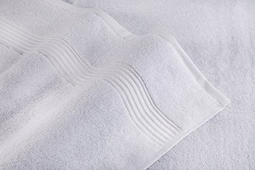 American Veteran Towel, 6 Piece Towel Set for Bathroom, 100% Cotton Turkish Bathroom Towels, 2 Bath Towels 2 Hand Towels 2 Washcloths, White - color: White, size: X Large 6 PC