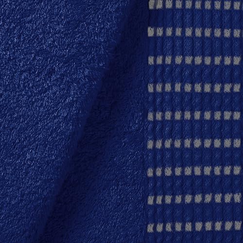 Ultra Soft 6 Pack Cotton Towel Set, Contains 2 Bath Towels 28x55 inch, 2 Hand Towels 16x24 inch & 2 Wash Cloths 12x12 inch, Ideal Everyday use, Compact & Lightweight - Navy Blue - color: Navy Blue, size: 6 Pack Set