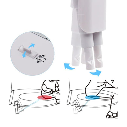 Bidet Attachment for Toilet, Non-Electric Cold Water Bidet with Dual Nozzles (Rear & Feminine Wash), Self-Cleaning Nozzle Rinse, Adjustable Water Pressure Control, Easy Install Kit, Fits Most Toilets