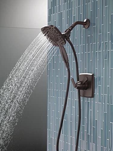 Delta 4-Setting In2ition 2-in-1 Dual Shower Head with HandHeld Spray, Venetian Bronze Detachable Shower Head with Hose, Showerhead, 1.75 GPM Flow Rate, Venetian Bronze 58498-RB - color: Venetian Bronze