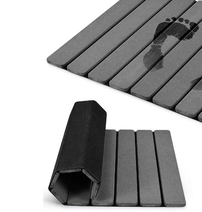 Foldable Stone Bath Mat, 2 PCS Quick-Dry
