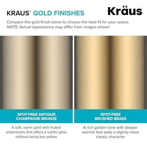KRAUS Oletto Bridge Kitchen Faucet with Pull-Down Sprayhead in Spot-Free Antique Champagne Bronze, KPF-3122SFACB - color: Spot Free Antique Champagne Bronze, style: Bridge Faucet