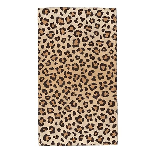 Perinsto Leopard Print Hand Towel Animal Skin Decorative Fingertip Towels Multipurpose for Bathroom Kitchen Gym and Spa, 27.5" X 15.7" - color: Leopard