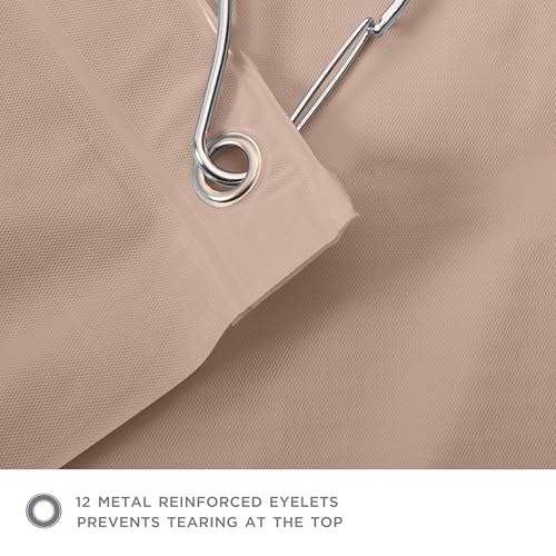 Bath Bliss 2 Pack PVC Heavy Weight Shower Curtain Liner | 4G | 70" x 72" | Rust Resistant Copper Grommets | Magnetic Hem | Taupe - color: Taupe