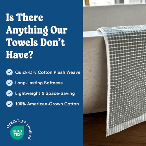 ONSEN Sculpted Terry Hand Towels, 100% American Cotton, Quick Dry Lint Free, Lightweight Absorbent Hand Towel Set with Hanging Loop, 20x30 in (Spruce, 2X Hand Towel) - color: Spruce, size: 2X Hand Towel