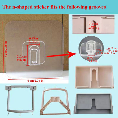 12 PCS Wall Mounted Replacement Sticky Pads for Kitchen Bathroom Shower Caddy Organizer Rack Holder Nail Free Adhesive Hooks (n Shape) - color: n Shape
