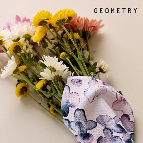 GEOMETRY Kitchen Dish Cloths - Quick Dry Dishcloths for Kitchen - Premium Dish Rags with Geoweave - 3-Pieces Tiny Petals - color: Linen Breeze, style: Dishcloth