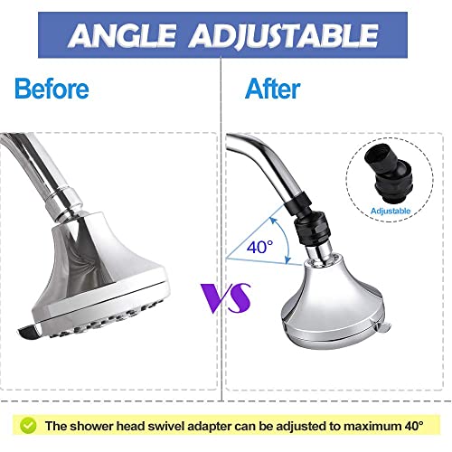 Shower Head Swivel Ball Adapter Brass Adjustable Shower Arm Connector Universal Showering Component (Matte Black) - color: Matte Black