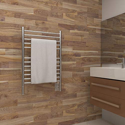 Amba Jeeves ESB Model E-Straight 12-Bar Hardwired Towel Warmer Brushed - color: Brushed