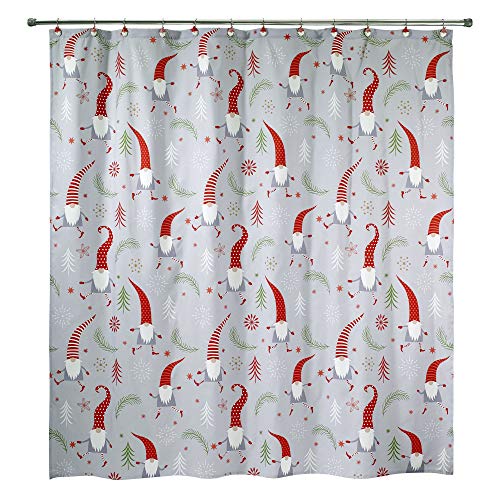 Avanti Linens - Fabric Shower Curtain, Christmas Bathroom Accessories (Gnomes Walk Collection, 72") - style: Shower Curtain