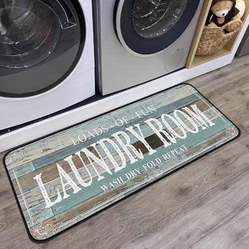 ROMAMIGO Laundry Room Rug Runner Non Slip Laundry Mats Mudroom Runner Bathroom Laundry Room Decor Accessories Farmhouse Kitchen Floor Mat (Wood Grain, 20 X 47 inch) - color: Light Wood Grain