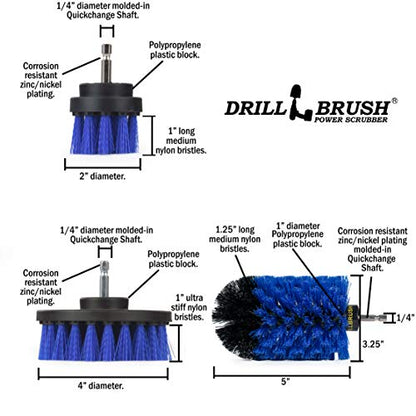 Blue Medium Stiffness Boat Brush Cleaning Set - Pool Liner Cleaning Tools Supplies - Pool Cleaner - Professional Aquarium Cleaner Set - Car Wash Detailing and Scrubbing Brush Kit – Boat Scrubber - color: Blue