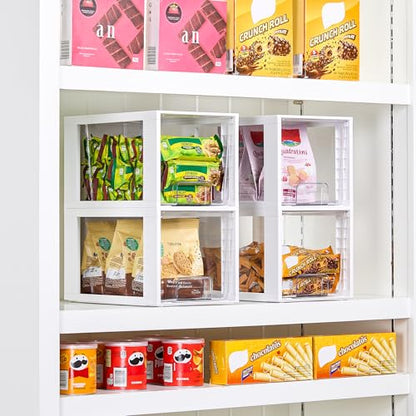 Vtopmart 4 Pack Large Stackable Storage Drawers, White - color: White( 4 Pack)