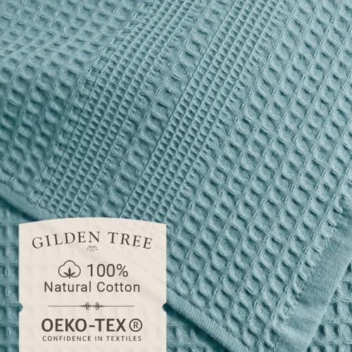 GILDEN TREE Waffle Towel Set Quick Dry Thin | 2 Bath Towels | 2 Hand Towels | 2 Washcloths, Classic Style (Seafoam) - color: Seafoam, size: Bath Towel Set