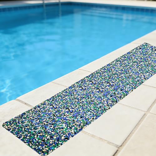 COSIMIXO Rubber Anti Slip Tape 8" x 30" -5 Packs-Blue Pool Rubber Grip Tape,Pool, Bathroom & Stair Outdoor/Indoor Safety - Waterproof Non-Slip for Wet Surfaces, Ship Deck, Showers - size: 8'' x 30''