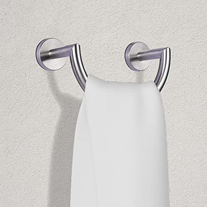 HouseAid Stainless Steel Towel Ring for Bathroom, Hand Towel Holder, Modern Semi-Circular Hand Towel Rack, Wall Mounted, Brushed Nickel - color: Brushed Nickel